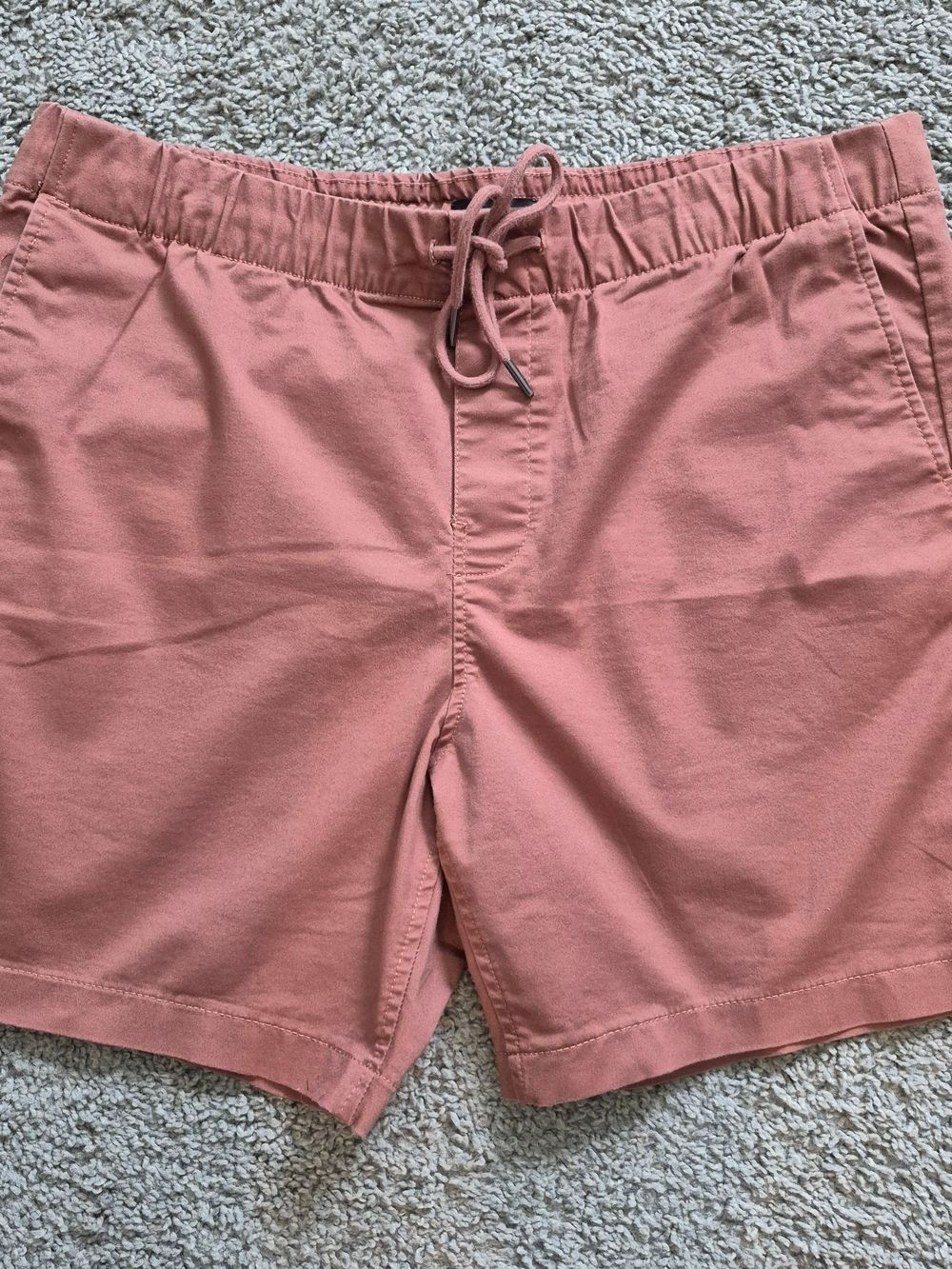 Express Men's Drawstring Chino Shorts Salmon Pink Rose Size L